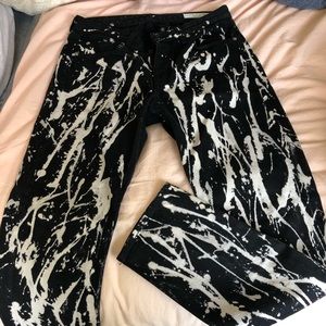 Rag & bone straight leg paint splattered jeans